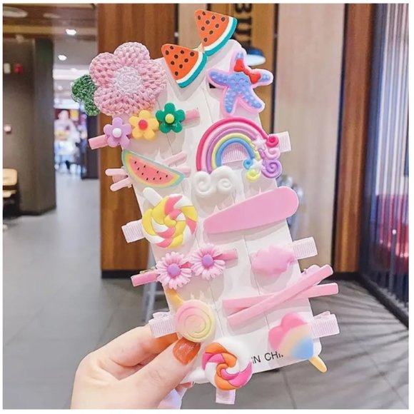 Other - 14pcs Baby Girls Cute Cartoon Hair Clips, Sweet Hair Barrettes Accessories #0340
